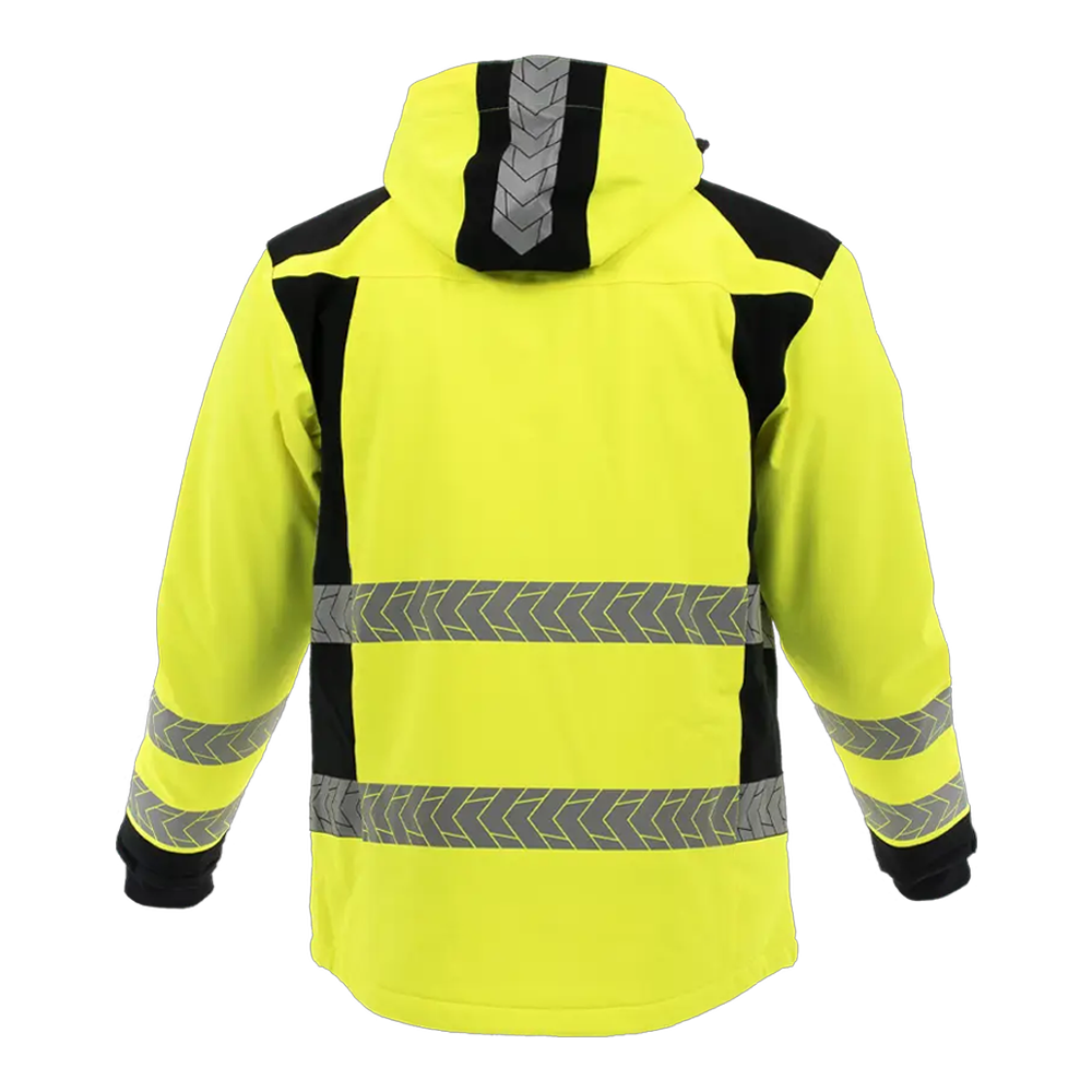 Reflektirajuća zimska jakna s produženim leđima i segmentiranim trakama, EN ISO 20471